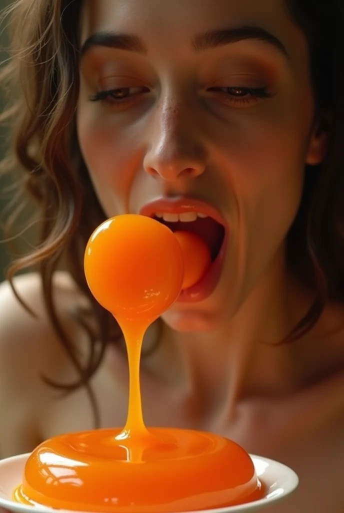 (White semen Slime on body:1.5), Christina Hendricks, Holding slime in hand, white Slime clings to the body, The whole body is covered in slime, Clothes are dissolved by slime, Wearing half-melted clothes, glossy skin, perfect style body, cleavage, midriff, fair skin,glazed with white slime, slime ropes on cleavage）、licking some white slime from her lips, extremely detailed beautiful face, Underboob, (coverd nipple:0.8), extremely detailed beautiful face, HDR, chr1sth3ndx, caked in tons of slime.