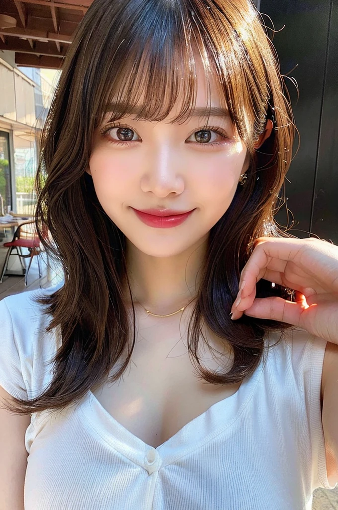 masutepiece, Best Quality, Illustration, Ultra-detailed, finely detail, hight resolution, 8K Wallpaper, Perfect dynamic composition, Beautiful detailed eyes, doress,Medium Hair, mid-chest, Natural Color Lip, Random and sexy poses,Smile,Tower Mansion