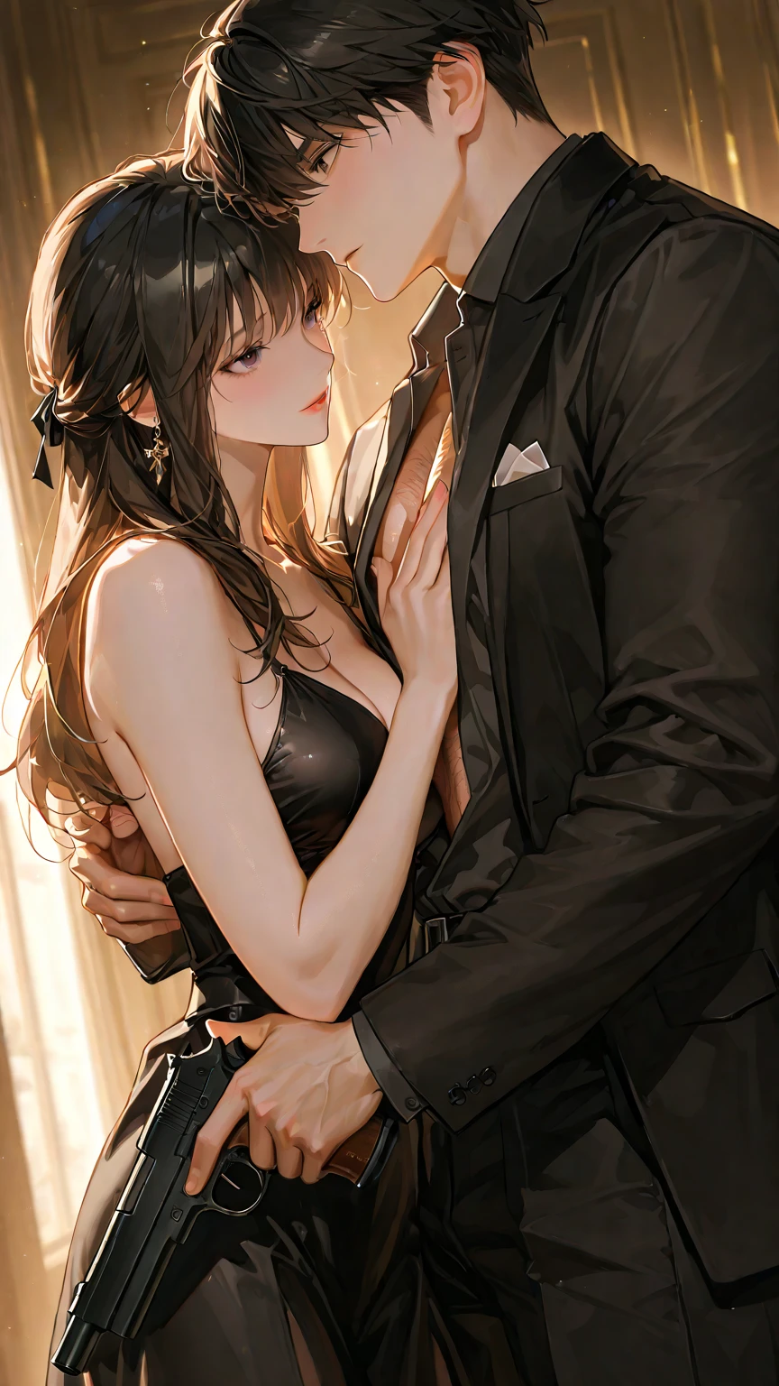 （A high resolution，tmasterpiece：1.2），full bodyesbian，slender boy：1.2 ??? in bed with the demon mistress，femdom：1.6，（（assertive female，The girl above））.（电影灯光）