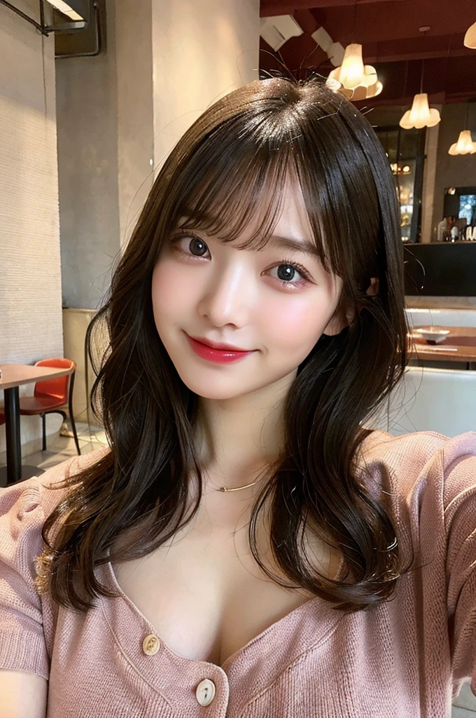 Tabletop, Highest quality, shape, Very detailed, finely, High resolution, 8k wallpaper, 完璧なダイナミックな構shape, Beautiful and detailed, Gorgeous and stylish black fluffy latest trend Tokyo winter clothes,ランダムなcute髪,Small breasts,Natural color lip, Bold sexy pose,smile、20-year-old girl、cute、sexy shot looking at camera,Always Blur the background,Perfect and beautiful face,Take a picture of only the face,美しくDetailed face、Slim face and figure,Big eyes、Putting on gal makeup,Actual Photos、Luxury brand mink coat、 (Get closer to the face, Make your face bigger, Face Focus:1.0), break, (masterpiece, Highest quality, Very detailed, Detailed face, 8k)、Actual Photos、Perfect and beautiful face、Blur the background
