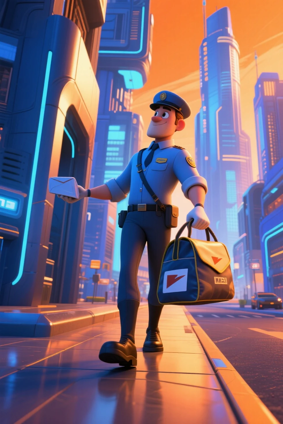 Roblox character attendant in balcony at office
