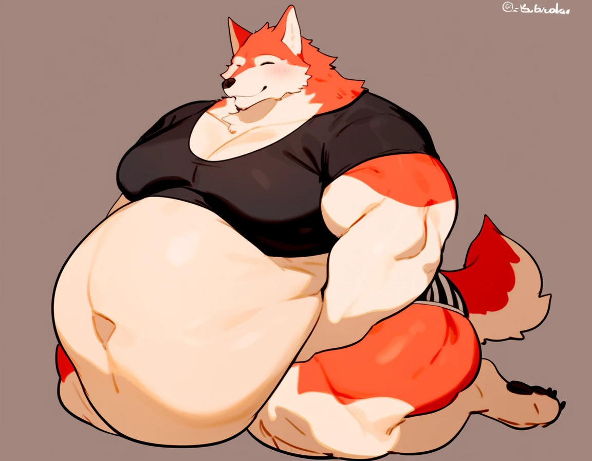 solo,simple background,brown hair,red eyes,1boy,looking at viewer,furry,animal ears,multicolored hair,red hair,full body,fat,cat boy,obesity,big,huge,massive,immobile,growing,expanding,commission,belly,gut,paws,meat mountain,extreme obesity,photo realistic,weight gain++++++++++++,Fat++,extremely obese body type,obese body,obese face,obese arms,obese legs,correct arm,correct pose,correct hands,correct finger,Realistic CG,Standing posture,obese,sagging,weight gain,overhang,fatfur,inflation,feeding,immobilized,stuffed,fat boy,fat, obese, sagging, moobs, weight gain, overhang, fatfur, immobile,Dress appropriately,pajamas,bedroom,warm,Meat Mountain,Extremely obese body type,obese body,obese face,obese arms,obese legs,paunchy,inflation,Arrogant,fattening,feeding,weight_gain,Fit-to-Fat,Greedy,Couch,big fat,ssbhm,ass,booty,Excess meat,loll,good-for-nothing,Lying down,aqua eyes,large sagging fat chest,Sagging fat chest,WeightObese,WeightChubby,WeightImmobile,fleshiness