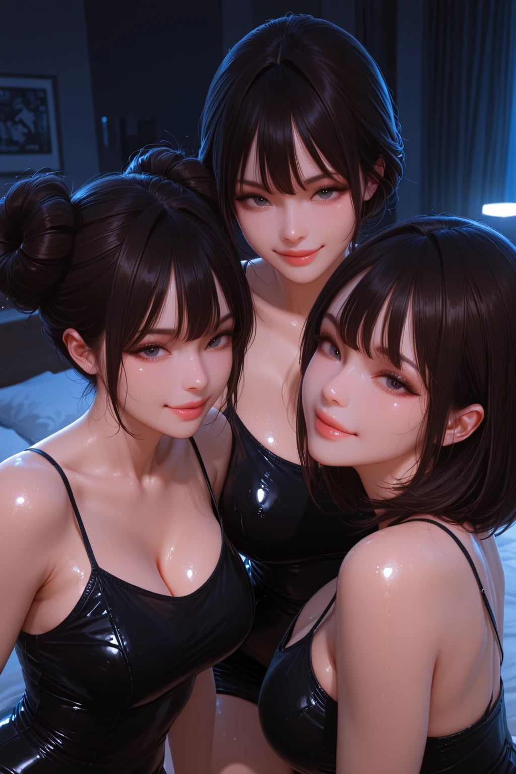 collants, gros cul, seins gigantesques, haute résolution, des mains parfaites à cinq doigts, visage parfait . Deux filles de 25 ans, Jumelles nymphomanes aux tétons énormes et coquins, la scène les montrent en train de s'écarter les fesses elles mêmes, dos courbé face au public, angle de vue multiples, corps voluptueux et musclé. NSFW❤️💕💖💋
