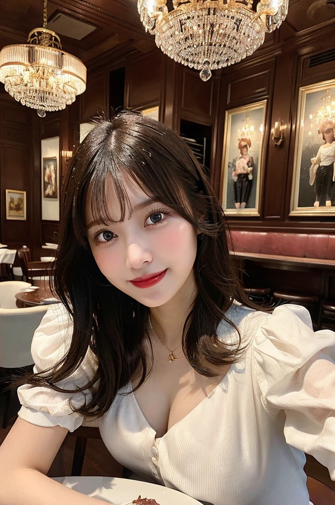 NSFW、（Big Tits、valley）、Super beautiful woman、Smiling while playing the piano、Wearing a beautiful dress、double eyelids、Tear bags、Big, round eyes、Long eyelashes）、highest quality
