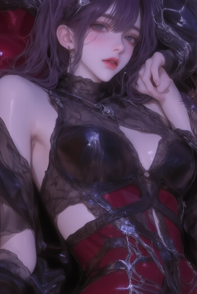 Realistic, Surreal, Cinema Lighting, 32k, 1. Gothic Lolita Girl,Accurate Gothic Lolita Costume、 (There are many tentacles around)、(((Cheeky Tentacles)))、 Backlight, (Bright light:1.2), (Improvement of quality:1.4), (Highest quality Realistic textured skins:1.4), Detailed face, Long Hair, bangs, Big Breasts、Nipples、Abdominal muscles、Waistline、(Enhances the beauty of skin texture:1.1), Matte texture、Gothic Lolita Girl Underwater、Full body portrait、seabed、Countless tentacles spread out、Gothic Lolita girl and tentacle fuck image , (((Tentacles give Supergirl a deep kiss)))、(((Inserting tentacles into a Gothic Lolita girl'mouth)))、(A girl with a distressed expression:1.9)、(The tentacles pry open Supergirl'mouth、Supergirl can open her mouth wide、Tentacles wrapped around a girl'head:1.5)、(bondage)、Burp once、Thick tentacles bind the whole body、(Smooth tentacles with a texture similar to raw meat:1.3)、cum in mouth、facial、(A mouthful of thick tentacles)、