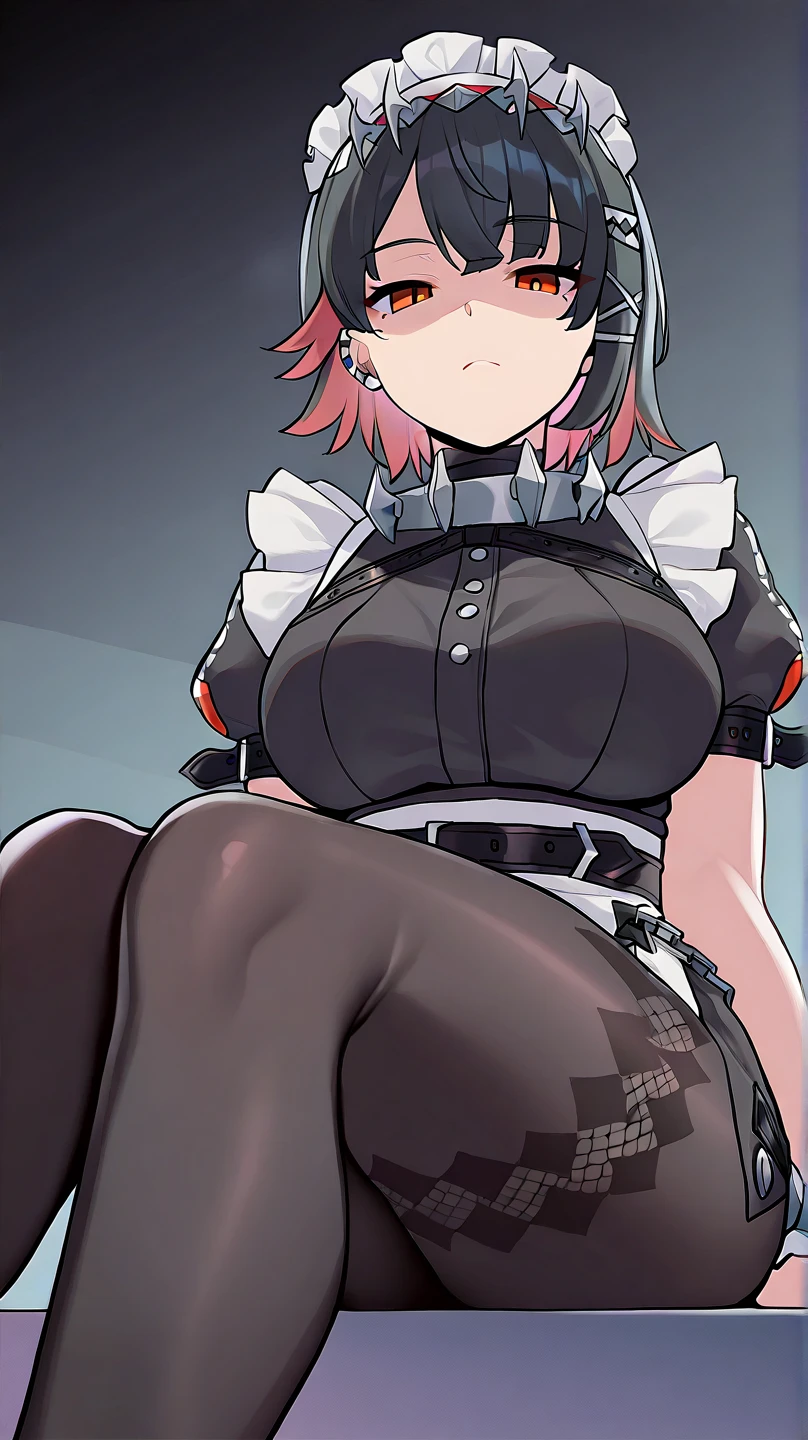 (((masterpiece,Highest Resolution,4K High Resolution,Crisp image quality:1.3)Pussy juice(Detailed Hair,garter belt,One Girl(Large Breasts) ,Maid,, Wrist cuff, Maidheaddress, Red eyes ,Two-tone hair with red on the inside,high school student,Vaginal cross section,(A situation in which a girl is having sex with her hips vigorously)Strong color