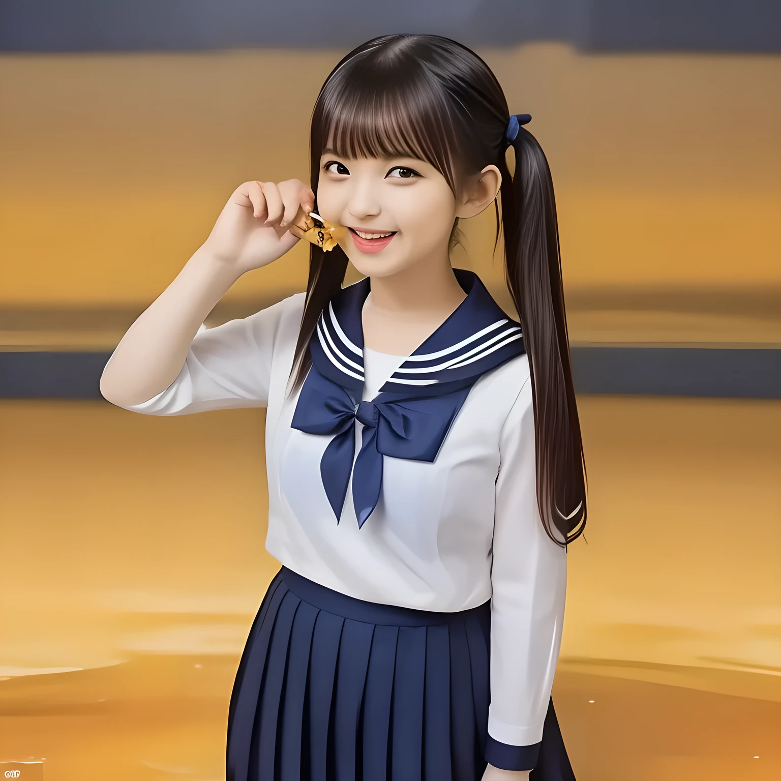 (highest quality, masterpiece, clearly detailed:1.5), highest quality, High resolution, 1080p, 8K, (Too beautiful and Kawaii, infinite kawaii, ((purest)) ((sweetest and cutest)) ((beautiful girlish and Evolved with grace)), Epitome of maidenly decorum, ((Too much beloved)) noble grown beautiful beautiful girl with detailed, Japanese, 155cm height, ((svelte silhouette)), Cloistered beauty, dreamy appearance, tasting the viewer, giving too much pleasure to my sensitive body's tip covered with beautiful hands and fingers, spoiling me by pleasure with detailed: 1.7), (laughing white face with unreal beauty, overflowing with translucence: 1.8), (Pristine navy colored school uniform, (Neatest (navy colored) sailor-style school uniform, navy sailor collar, shiny-blue ribbon, school navy pleats skirt with detailed): 1.8), (Too beautiful ((droopy eyes)), ((droopy eyelid)), and neatness charm the viewer), (Giggling cohort background with many white lovely marks, clearly detailed foreground, with most beautifully detailed: 1.9), ((purity and neatness of pristine uniform is very impressing): 1.8), (focus on her beautiful (((tasting behavior))): 1.9), (Beautiful brown eyes), (black low twin-tail styled hair, bangs trimmed carefully, neat tight (low twin-tail) hair: 2.0), (her very fluttering high-tone voice tell me to give her everything like too sweet aphrodisiac trembles me: 1.4), (I can't stop discharging and draining my every liquid like honey to her by the beauty and pleasure, she enjoys about it and improves it: 2.0), (dark background: 1.0), (The viewer is very funny and tastes sweet for her: 2.0)