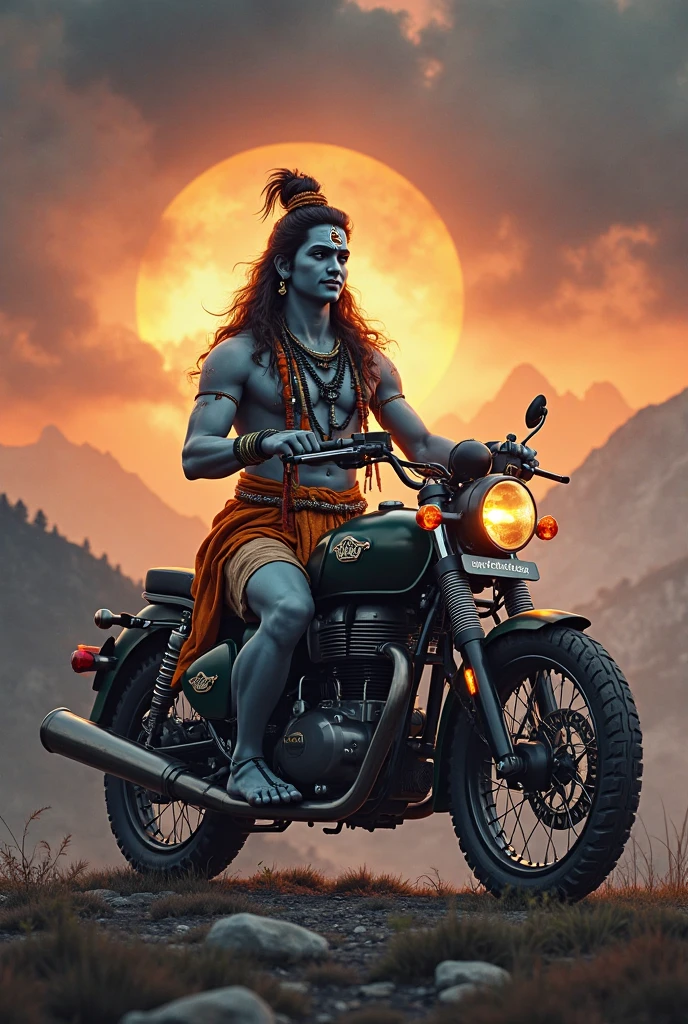 Lord Shiva Tagore kneeling near R15 bike proposing the bike with rose flower.This image should look like full original 3D