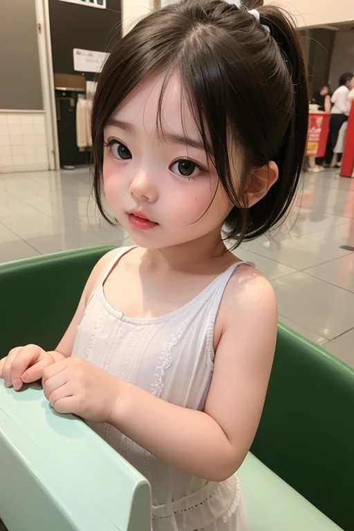 masterpiece, best quality, beautiful and aesthetic, style of Akihiko Yoshida, little girl, child, todler, 6 years old, cute, adorable, Bob hair, no clothes, In the farm, showing her chest,