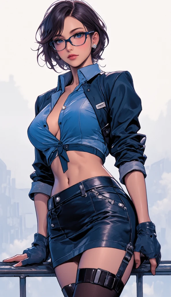 a woman in jeans and a white shirt and jeans jacket posing for a picture, beautiful face, red lips, perfect body shape, seductive anime girl, beautiful alluring anime woman, extremely detailed artgerm, as seen on artgerm, style artgerm, cleavage, revealing clothes, artgerm comic, artgerm. anime illustration, like artgerm, detailed digital anime art