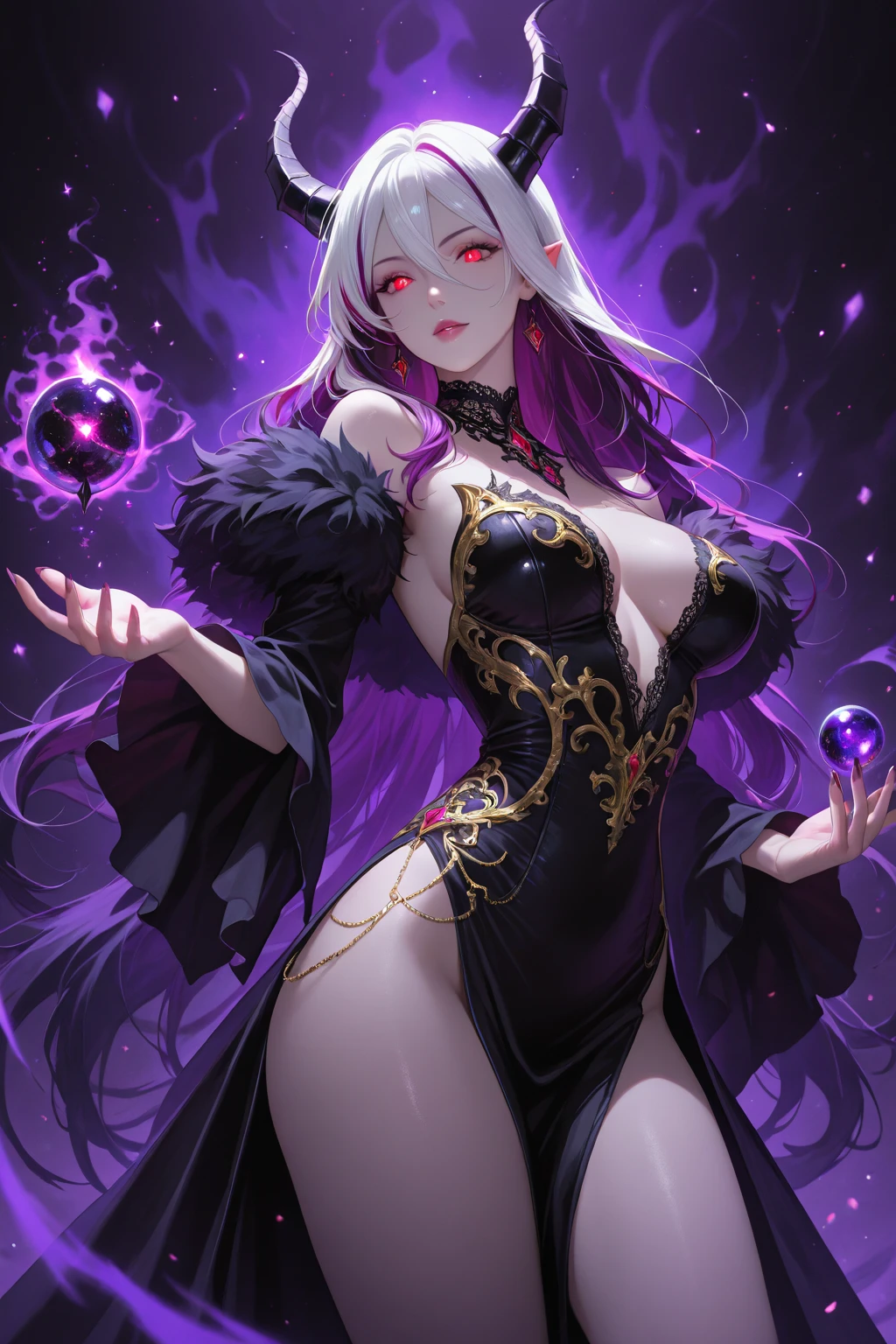beautiful Alluring female drow knight, mythology theme, fantasy theme, purple skin, long white hair, Red eyes, a cup size extremely small breasts, Inside a magical forest of dark bioluminescent mushrooms, just dressed, gothic spiked bikini armor, beautiful D&D Character portrait, beautiful Fantasy, Detailed, Digital art, extreme detail, pulido, beautiful, hiperDetailed, Intricate, Elaborate, meticulous, cartoon character, Detailed, anime face, sharp focus, unreal engine, 3d rendering, volumetric lighting, reflections, Glossy, Digital Illustration, Sensual Pose, suggestive pose, full body shot, small and perky breasts, anatomically correct 💖❤💕💋❣