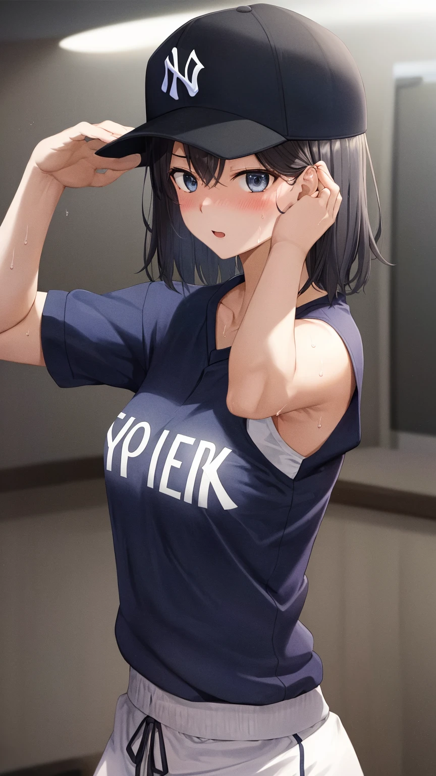 Hoshimachi Suisei,blue eyes,blue hair,choker,hair between eyes,medium hair,side ponytail,Star choker,(small breasts:1.2),
BREAK (blouse and long skirt:1.2),
BREAK (crotch rope walking:1.0), volleyball player, shiny skin, watching the view, seductive thighs, cameltoe, bare arms, bare hands, bottomless,
BREAK (masterpiece:1.2), best quality, high resolution, unity 8k wallpaper, (illustration:0.8), (beautiful detailed eyes:1.6), extremely detailed face, perfect lighting, extremely detailed CG, (perfect hands, perfect anatomy),