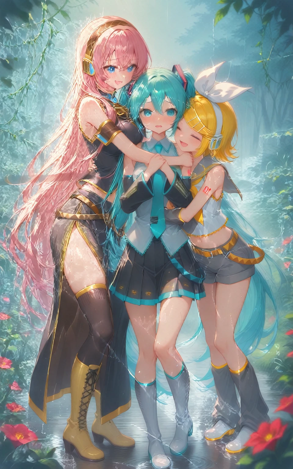 a beautiful 20 year old blonde woman with big messy hair in a blue dress, white stockings, black headband, cleavage, bending over to grab a glowing mushroom off the grassy forest floor, back shot, booty, fantasy art style, rossdraws cartoon vibrant, alice x. zhang, alice in wonderland cyberpunk, cute detailed digital art, colorfull digital fantasy art, digital fantasy art ), glossy digital painting, rossdraws pastel vibrant, rossdraws 2. 5, rossdraws 1. 0