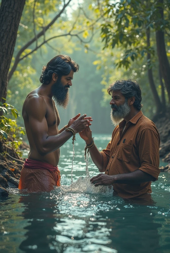 As soon as Vasudev put his foot in the river
