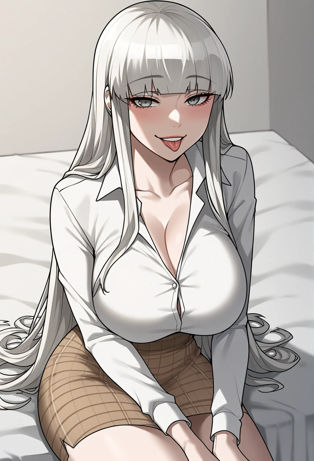 <lora:animeLineartStyle_v20Offset:0.8>, (1girl), lineart, detailed, big breasts, thighs, lap pillow, smile, sleepy, pajamas, unbuttoned, bedroom, waving over, detailed eyes,