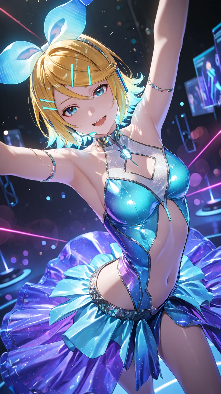 ((Party Dresses)), break, short hair, ((green hair1.5)), (cat ears a green), bob cut, (((4 defined fingers))), (((1 defined thumb))), (looking at viewer), break, sexy, ((solo)), (1 cute girl), ((highest quality)), ((masterpiece)), (familiar), skindentation, perfect face, 8k , break, black eye, medium breasts, perfect limbs, (visible nipples:0.9), (camel toe:0.5), sexy, (sexy pose), (dutch angle), from below, dynamic pose, deltamon, (Birthday Venue), ((metallic costume)), (fearless smile), ((peace sign)), (Confetti is falling),