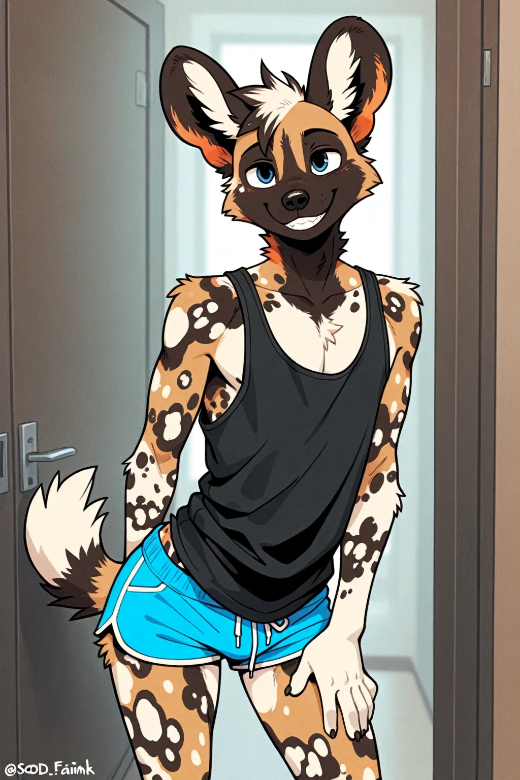 ((sfw)) Solo, A cute anthro, feline, male, (cute snout:1.2) full body, ((by hyattlen, by fumiko, ((by zackary, by fumiko)), solo, anthro, male leopard, Bright grey fur body, ((brown ears)), (( brown short hair with fauxhawk)), detailed eyes,  bright blue eyes, bright grey neck, white chest, white arms, cyan spots all over body, soft and warm chest, tired expression, toned body, long messy hair, great anatomy, femboy jock, big ass, wet body, wet glossy ass, glossy, side view, profile , lower body profile, sweating, not looking at viewer, well drawn hands, wearing, ripped fishnets, cropped grey sweater shirt, headpiece resting on neck, earrings, eyebrow piercing, good anatomy, facing away, short hair, gym change room, detail, standing, undressing shorts, undressing show