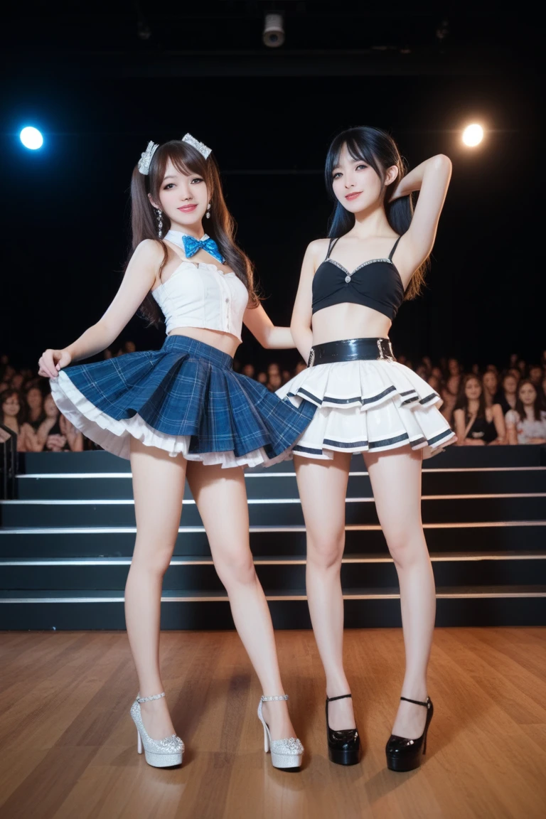 Extremely Detailed KAWAII junior idols, ((Variations of Roundly Tiny buttocks)), PUNIPUNI Radiant PearlSkin with clear transparency, ThighGap, (Exposed:-1.2), ((Tutu Skirt)) with Tiny Thongs, Absurd Detailed LifeLike Rendering, (Acutance:0.85), VolumetricLighting (((Ultra-detailed CommercialPhoto))),