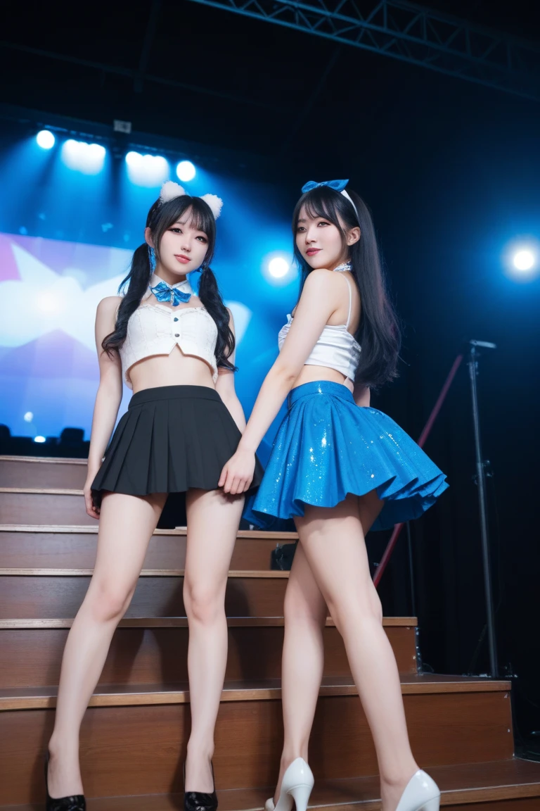 Highest quality, masterpiece, Very detailed, 8K, Beautiful 13 year old Japanese girl:1.5, Small face, blunt bangs, (Detailed and glamorous figure skating costume:1.5, Figure Skating Boots), Breast Augmentation Surgery, Very detailedな臭い脇の下を見せる、　Skating rink
