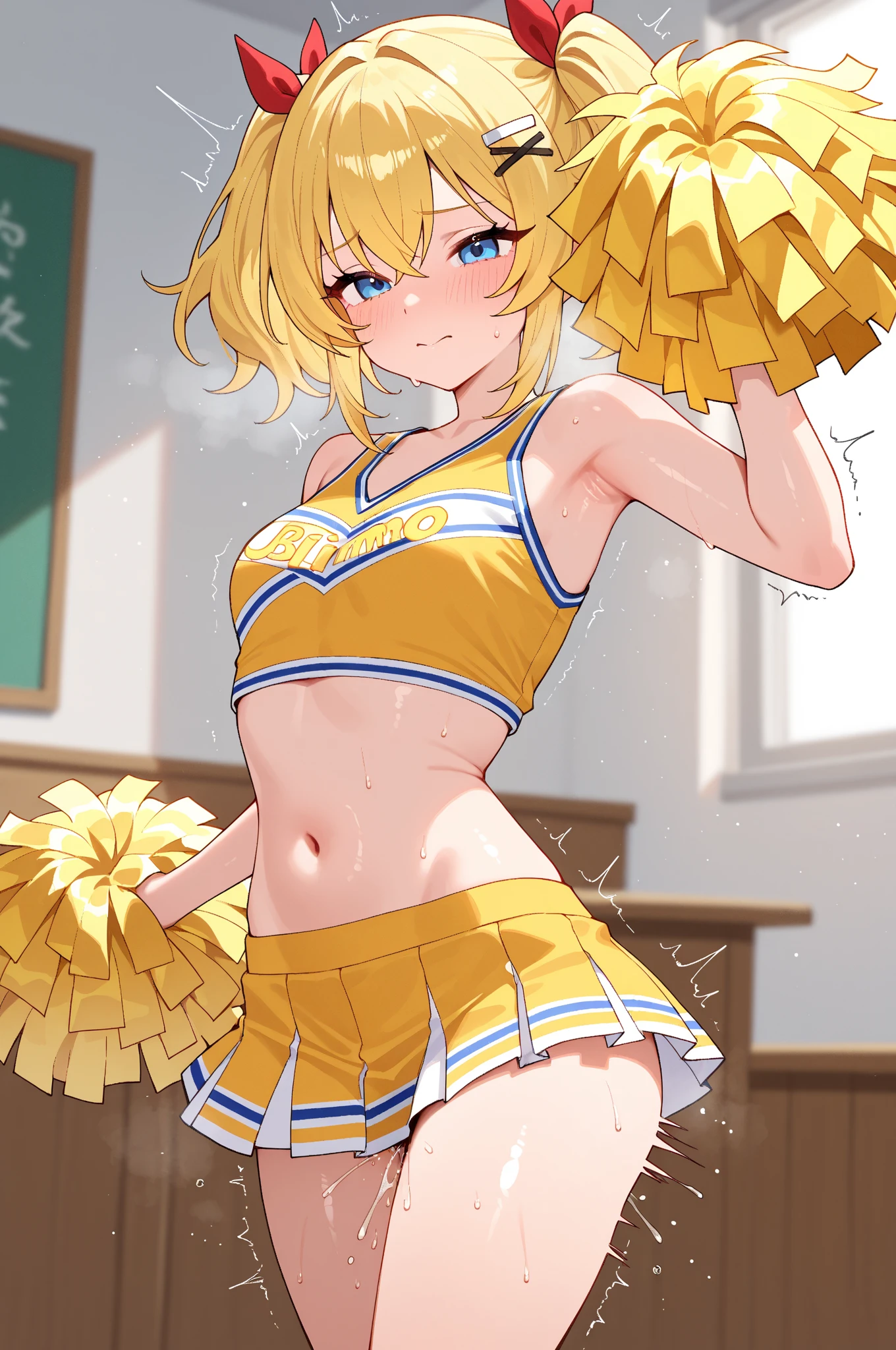1girl,silver hair
BREAK (( 1girl,hat,latin cross,blonde hair, long hair,twintails,twin drills, blue eyes, :1))
BREAK ((cheerleader:1.7))
BREAK indoors,
BREAK looking at viewer, 
BREAK (masterpiece:1.2), best quality, high resolution, unity 8k wallpaper, (illustration:0.8), (beautiful detailed eyes:1.6), extremely detailed face, perfect lighting, extremely detailed CG, (perfect hands, perfect ???????),