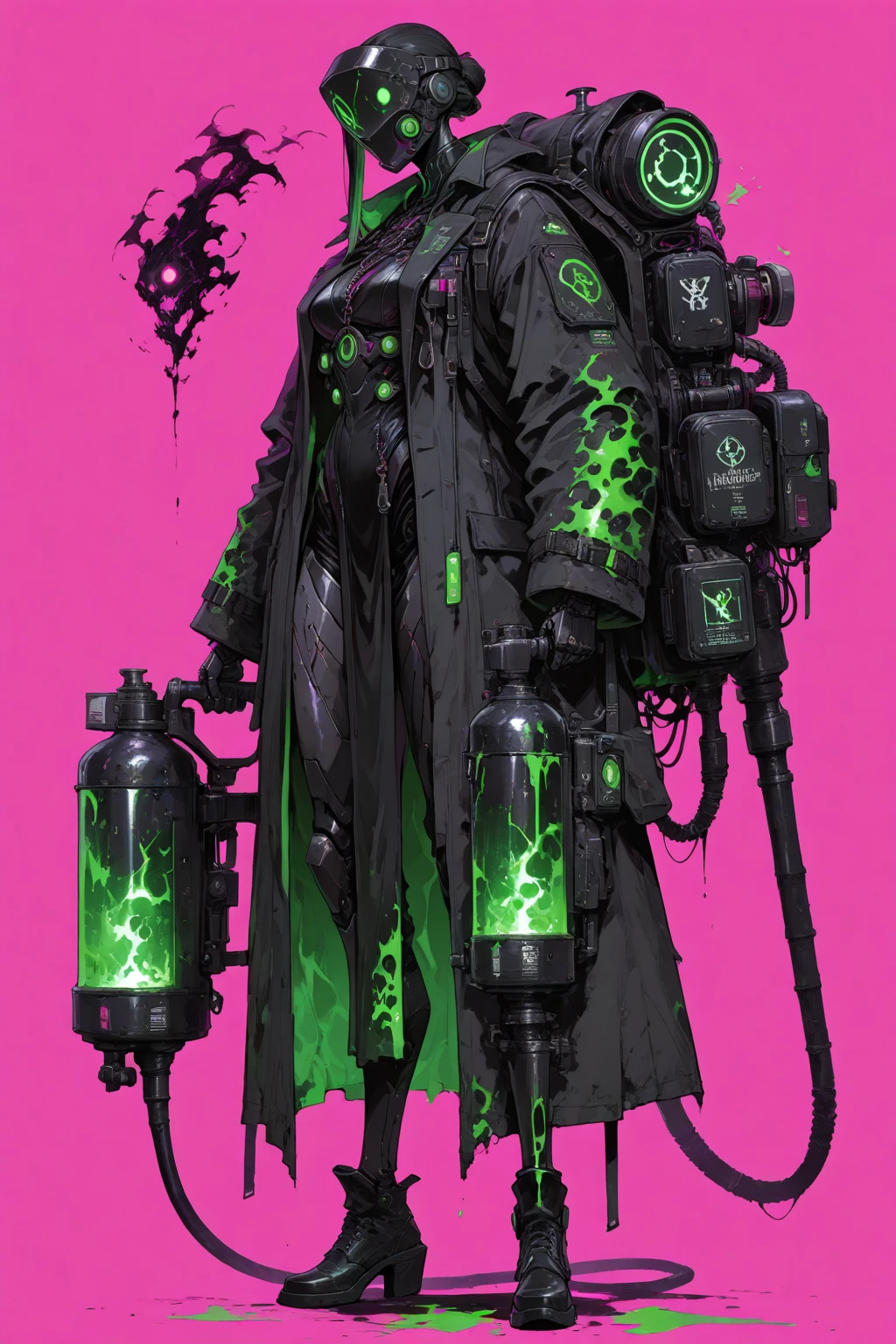 (1girl) (digital) (in detailed sewer, (power armor, armor, skull, tube, respirator, slime, canister, hood up, glowing eyes, green eyes, dirty grimy rotting)) , best quality, <lora:boldline:0.2>  <lora:hairdetailer:0.2>  plaguemarine <lora:plaguemarine:1>