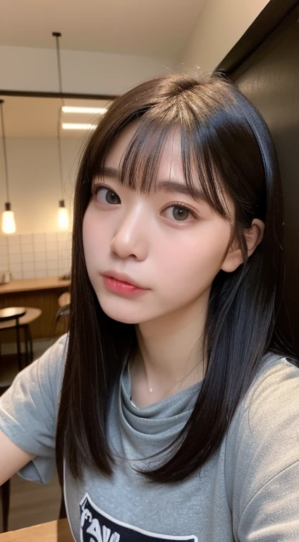 finely, High resolution, high quality、完璧なダイナミックな構figure, beautiful and fine eyes, medium hair, 、natural color lip,Kamimei、Shibuya Ward、20 year old girl、1 person、transparent skin、shining hair、table top, 最high quality, figure, super detailed, finely, High resolution, 8K、correct state of the human body、squat、hair flying in the wind