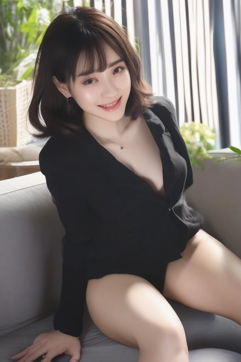 masutepiece, Best Quality, Illustration, Ultra-detailed, finely detail, hight resolution, 8K Wallpaper, Perfect dynamic composition, Beautiful detailed eyes, sexy underwear,Bob Hair, mid-chest, Natural Color Lip, Random and sexy poses,Smile,20 years girl、Colossal tits、a bar counter、Police officer attire、Police Officer Cap、a miniskirt、Miniskirt Police、fishnet tights、perfect foot、perfect arms、Nipple