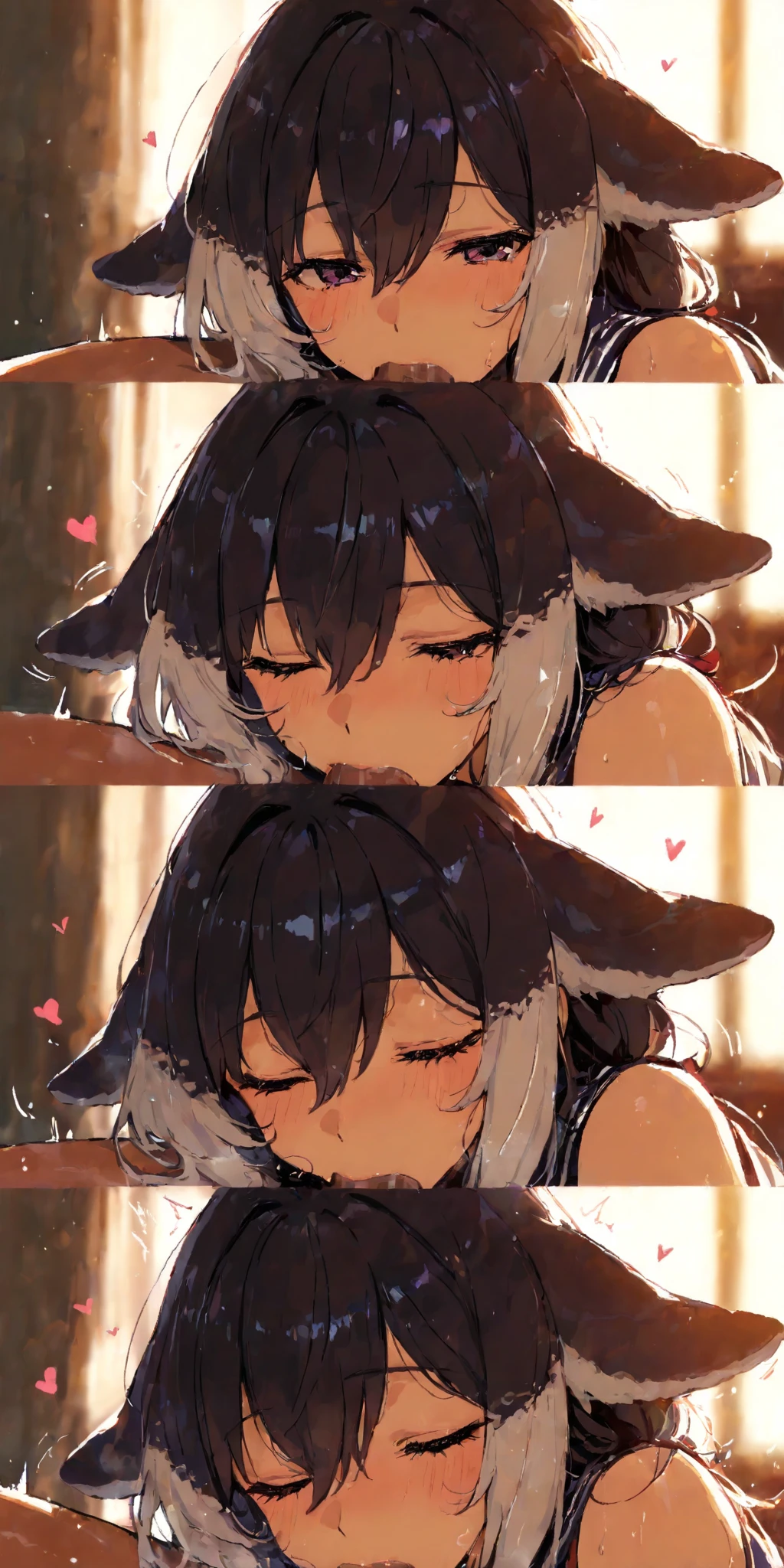 naked woman、fullnude、 (nose blush, Naughty, half opened eye, Drooling), [Full body shot]、BDSM、Plenty of love juice、pale pubic hair、Wearing a black dog collar,Full body shot,body piercings,Large open legs、Lying in bed、Hands tied above the head、Head-to-toe shots、Hand flail、fetters、Squirting、spout、There are a lot of them all over the body,The udder is squeezed out with a rope、Woman in chains、slightly turned to the side、The lower back is cramping up and down、Chest is bobbing up and down、Crying in pain、Both legs are raised above the head in a V-shape、Swing your hips up and down violently、Ahegao、Lower your hips deeply、all the way to the base、The waist is on the floor、hanekawa tsubasa、her black hair is tied into two braids.、eye glass、Colossal tits、Colossal tits、