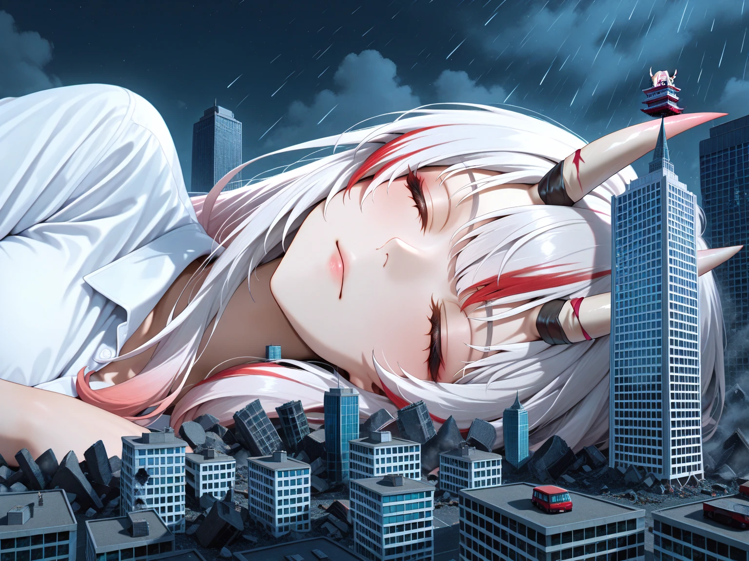 masterpiece:1.2), best quality , 独奏 ,pixiv, anime girl ,long straight white hair , black eyes ,Wearing off-white camouflage uniform ,ten years old,modern battlefield,(Eyes looking into the distance:1.3),(look away:1.5),snowy weather,dirty face,blood on forehead,dirty face,Backlight,Bare rocky peaks ,The expression is sad,leave tears,When the war situation seems to be developing for the better,,A girl wakes up from her deep sleep,She doesn't understand her own life、Not sure about the power in the body,As pure as white paper。At the same time, another soul is sleeping inside the girl's body.,it was an accident,It is also one of the waves that changes the world。Figures are smaller
