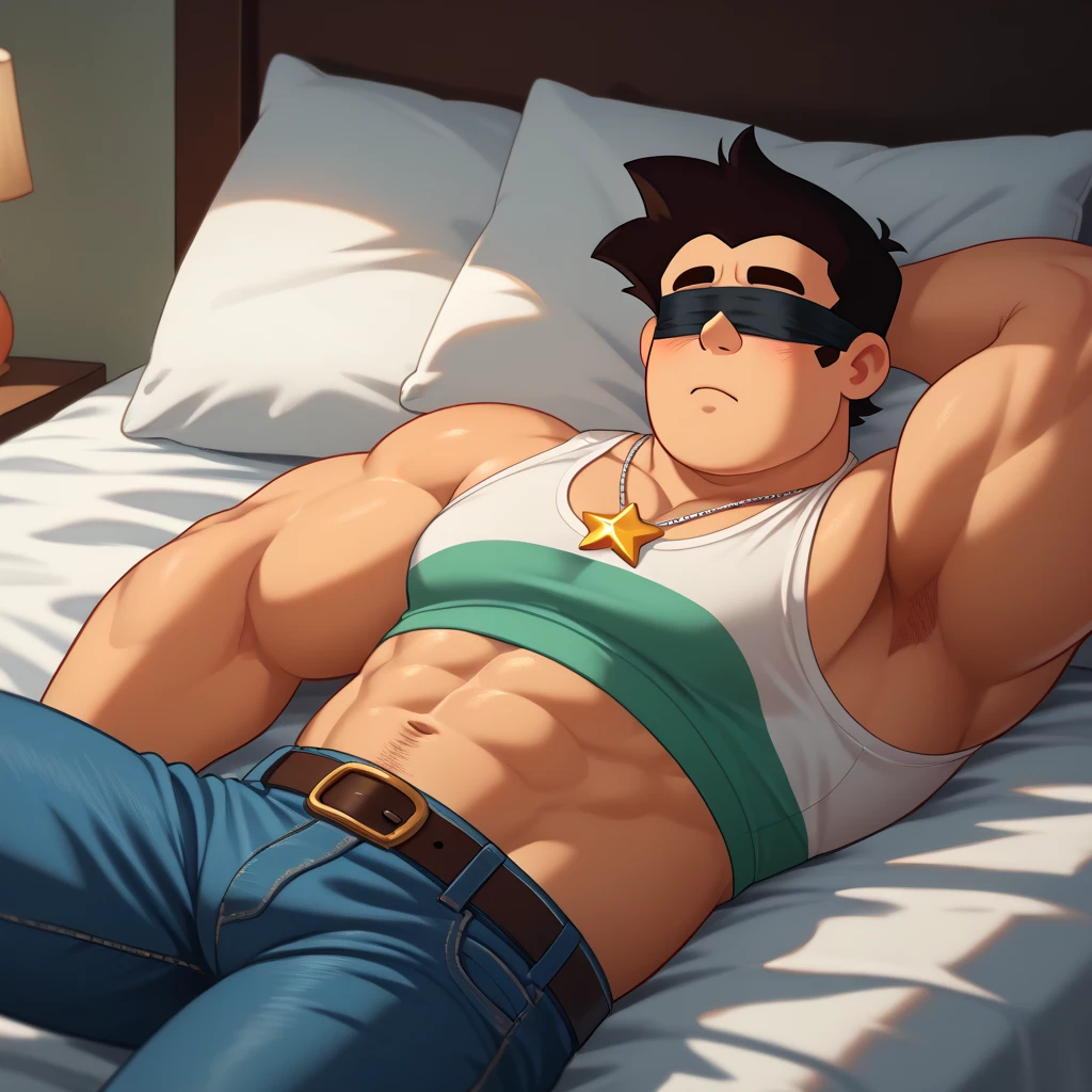 (Handsome:1.1)(chubby man),(underwear:1.3),(shirtless;1.1),(laying in bed),(top view)(Expression of ecstasy/orgasmic), (high resolution,overwhelmingly pixel-perfect,luxurious illustration), (Ultra Quality, Masterpiece, Ethereal:1.4)(massive Erect outline Bulge in pants)(two-heads),(conjoined men),(correct dicephalic parapagus anatomy)