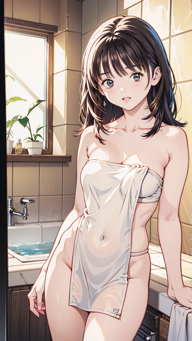 (masterpiece, best quality), 1girl, nsfw, shy, showing off, flat chest, cleavage, panties, see through, nipplesout, bra, 16yo, taking a shower, wet