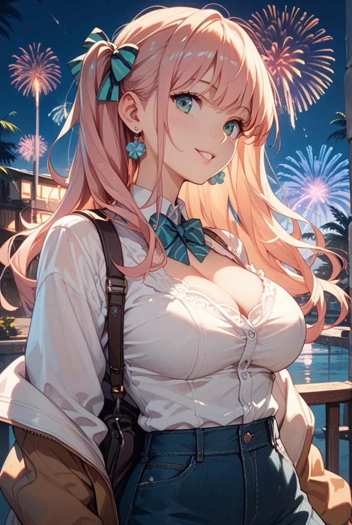 ((highly detailed)), nikke, pepper, perfect human hands, (great breast:1.1),masterpiece, best quality, ultra-detailed, glistening shiny, glowing light, ray tracing, HDR, deph of field, (perfect face, detailed face, detailed eyes,perfect hands,perfect fingeredium boobs:1.2),8k,HD,ultra realistic face,ray tracing,perfect lighting,best quality, ultra-detailed, shiny eyes, (looking at viewer, smile:1.1), ((1girl:1.2)),cowboy shot,thicc,streaked_hair,((pink gradient hair)),multicolored eyes, gradient eyes, (glowing eyes:1.5), mascara, (fashion make up), parted lips,blush,cameltoe,all fouriddle of japanese countryside,japanese bridge,over the bridge,fireworks,night,river,cherry trees,dark blue sky),((super detailed background)), dynamic poses, ((8k wallpaper)), (mature female), face up, (((naked))), pussy juice,ass, from behind, ass focus,bent foward, lying on floor, ass open