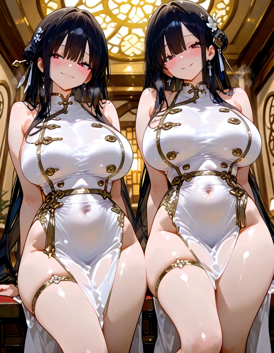 Highly detailed CG unit 8k wallpaper, masterpiece, High resolution, highest quality, highest quality real texture skin, Super Real, Digital Painting, Best image quality, 最High resolution, 8k, ((Highly detailed eyes and face)), 1girl, Beautiful eyes every detail, Full Body Shot, (((Saggy breasts, Gravity-dependent breasts, long chest, Heavy chest, ))), ((disproportionate breasts, huge breasts, sagging breasts, gigantic breasts, erect nipple,)),, Chinese style embroidery, china clothes,