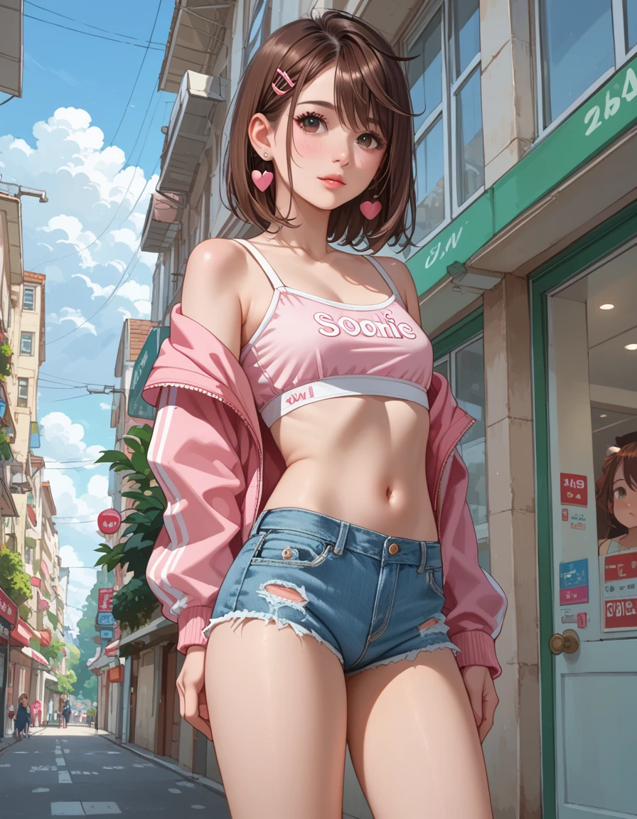 girl spacepunk,(((1girl))),((beautiful girl with cute cat ears)),

(large breasts:1.4),saggy breasts,((black hair,black messy hair,colored inner hair,short hair:1.5,absurdly short unkempt hair:1.35,short black hair,ear breathing,intricate cut hair)),((((cat ears,cat ears on head,big cat ears)))),(((neon pink eyes:1.3))),intricate eyes,beautiful detailed eyes,neon color eyes:1.5,glowing eyes,symmetrical eyes,((fat)),(((lustrous skin:1.5,bright skin: 1.5,skin tanned,shiny skin,very shiny skin,shiny body,plastic glitter skin,exaggerated shiny skin,illuminated skin,wet legs))),(spider lower abdomen,narrow waist,wide hip,athletic body,inflated legs,delicate detailed fingers,detailed body,human hands,(detailed face)),

cute,slutty,seductive,erotic,(((nsfw))),

(graffiti art in clothes),zettai ryouiki,revealing clothing,show skin,(((underboob))),(cleavage),(semi-naked,with little clothing,((tiny thong, thong intricate)),bare legs,visible thong straps),((((crop top hoodie,cropped hoodie,hoodie,hoodie intricate)))),(((wet clothes,intricate outfit,intricate clothes))),

(dynamic pose:1.0),solo focus,embarrassed,(centered,scale to fit dimensions,Rule of thirds),

cyberpunk city by the ocean at night, with bright neon signs and dark stormy clouds and puddles, scenery:1.25,

highres, sharp focus, (ultra detailed, extremely detailed), (photorealistic artwork:1.37),(extremely detailed CG unity 8k wallpaper),((vibrant background theme)),(((vibrant colors))),(intricate background),(masterpiece),(best quality),