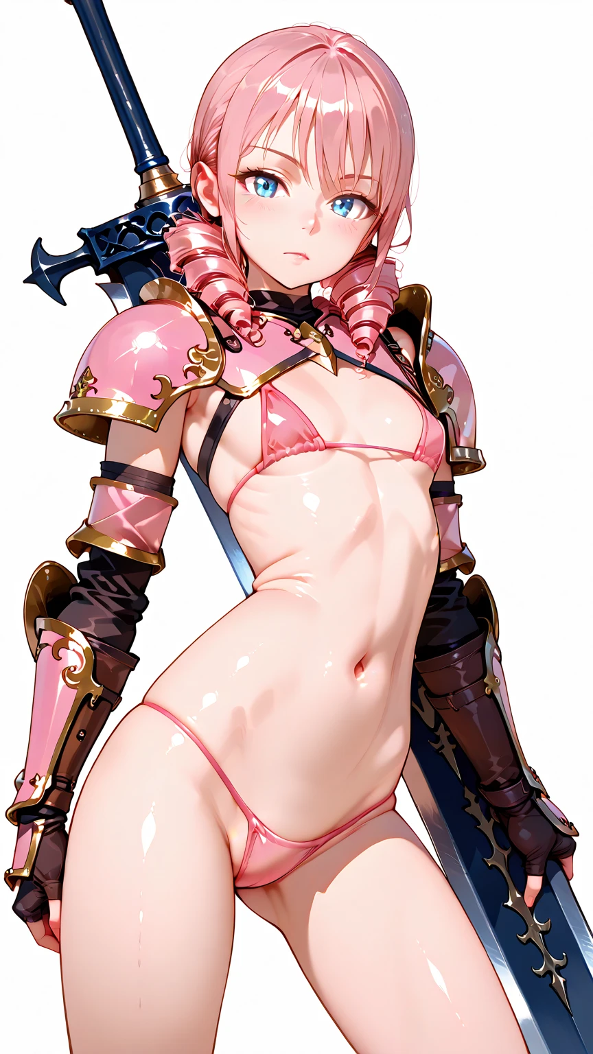 masterpiece, ultra-detailed, best quality, extremely detailed, 8k, high res, realistic, 1girl, 18yo, beautiful girl,BREAK,(Armor:1.8),(Showing her areola through the gaps in her armor:1.7),(pink nipples:1.6),(blush:1.5),BREAK,(voluptuous bust:1.5),(Gaunt , thin waist:1.4),BREAK,(Navel exposed:1.4),(vaginal dildo insertion:1.5),(sweaty:1.3),