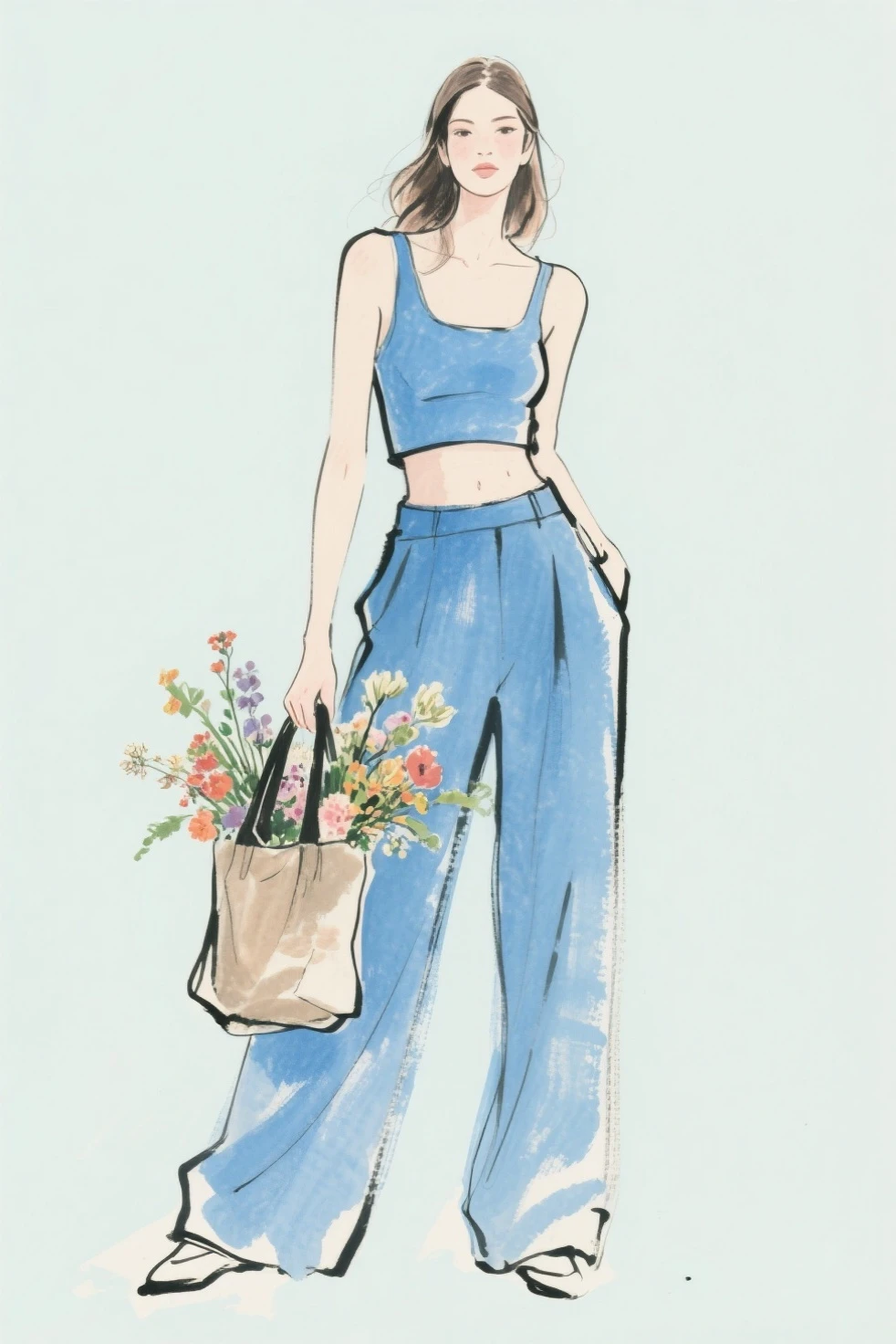masterpiece,Milla Jovovich,watercolor,White Dress,(Beautiful gradation created by layering),(Tarashikomi technique)