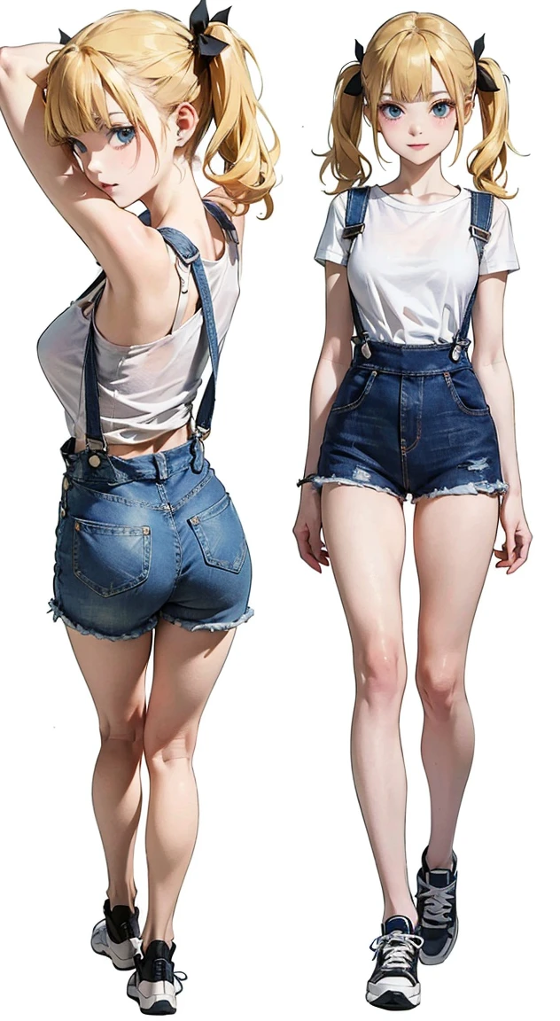 femele,(((Japan１2 years old))),Brown hair,(((Sportsbra))),(((denim short pants)))((),((())).Wet with water,sand beach,Natural smile,((())),Beautiful udder,Shorthair,(((Facing backwards,Look back)))