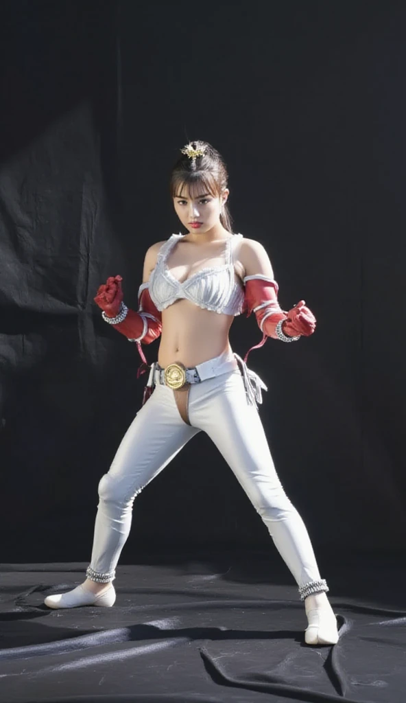 ((teats)),((genitalia)),((toppless)),(professional female wrestler),((On the ring),((pantiy)),(Clothes taken off),(srestrained),spot light,shadings,Inter-strands,Bite,Dripping love juice