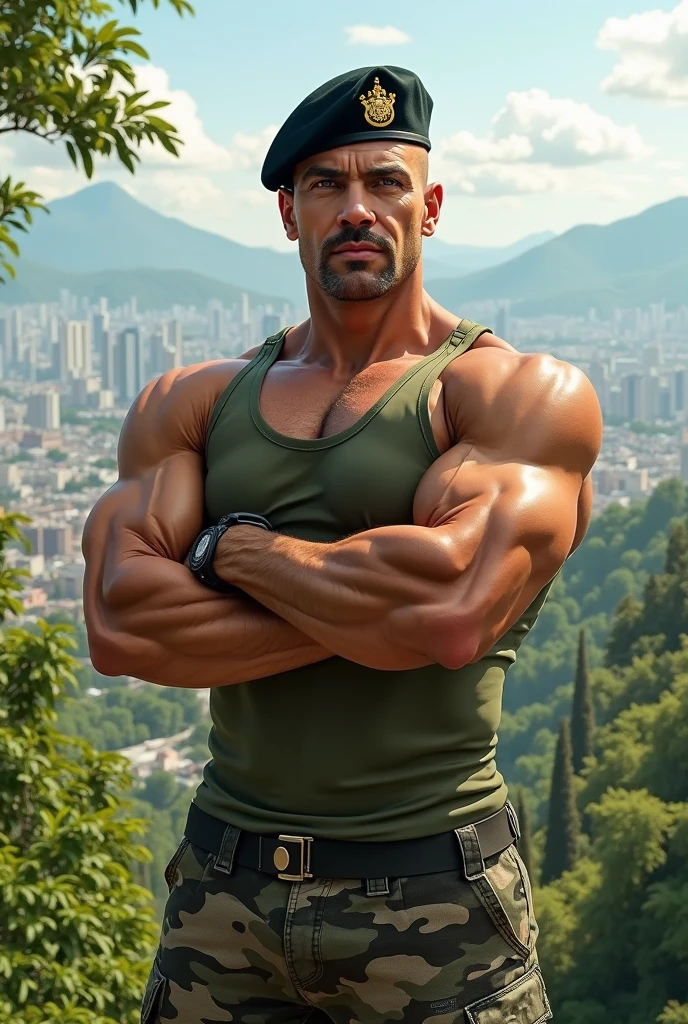 There is only one handsome Asian actor in the picture，35 years old，Tall and handsome, Toned body，short hair, O-Shaped Beard，Perfect body, Dark skin，Glowing skin，Smooth skin，The body is hairless，Muscle bulge, Muscular, Very large pectoral muscles，Very sexy abdominal muscles，Very well-developed leg muscles，Huge concave and convex area，Brightens oily skin，Wearing a white leather shiny ，Handsome face， Correct and accurate male body proportions, Wear white leather socks，Stand among the flowers。
