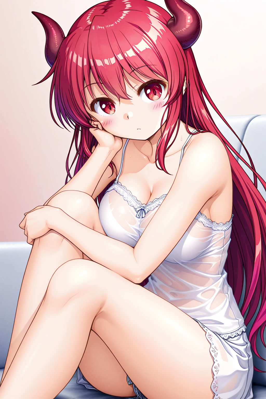 girls, highschool, (armpit), cute shirt, exposed shoulders, no panties, navel, (toned midriff:0.5), (smooth hair), happy, (toned arms:0.1), sunlight, light shading, hairpin, armring, thighsocks, graphic shirt