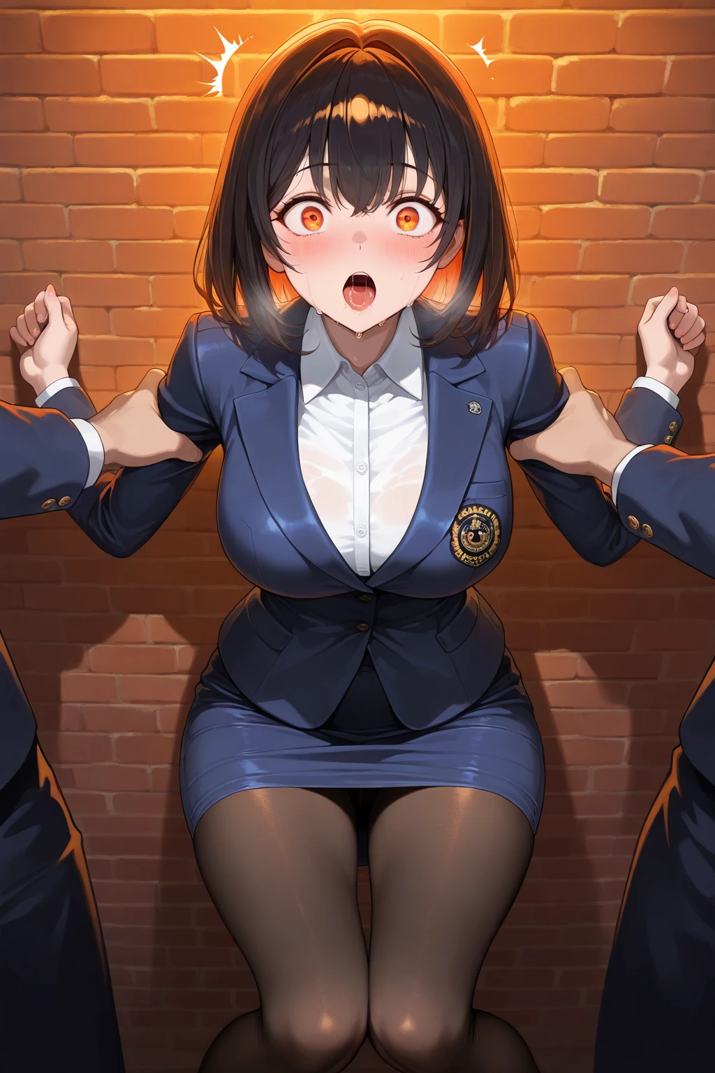 Bobcut、Black-haired 、School、Desperate form、Sweaty all over、indoor、Many male students are watching、Composition from below、Huge breasts、(bare nipples) (black pubic hair:1.2)、Completely ?????、in motion、Grit your teeth、Squat、Legs open more than 180 degrees、With legs wide open、Embarrassing、Revealing everything、Fully exposed、(crowd of people:1.2)(pussy focus)