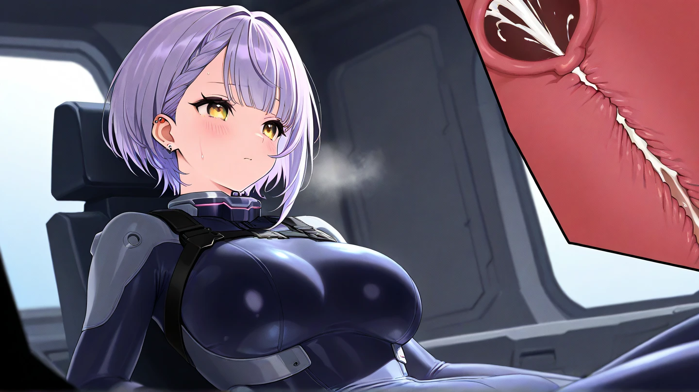 nsfw, ((Best picture quality)), ((Masterpiece)), ((Best picture quality:1.2,) ((Mash Kyrielight, mechanical_restraints, milking, 1)), ((futanari, cum)), covered with semen, ahegao, (((vulgarity)))), female ,(parted lips:1.3),(half open eyes:1.4),(feeling weak:1.5)