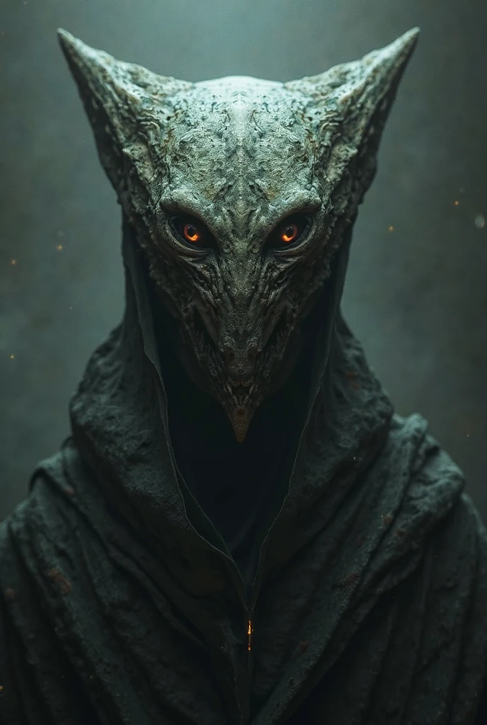 black hair, Red eyes, Long hood,Dark background, Forest in the background, horror, necromancer, masterpiece, a high resolution, Realistic anatomy, ???? Sla,