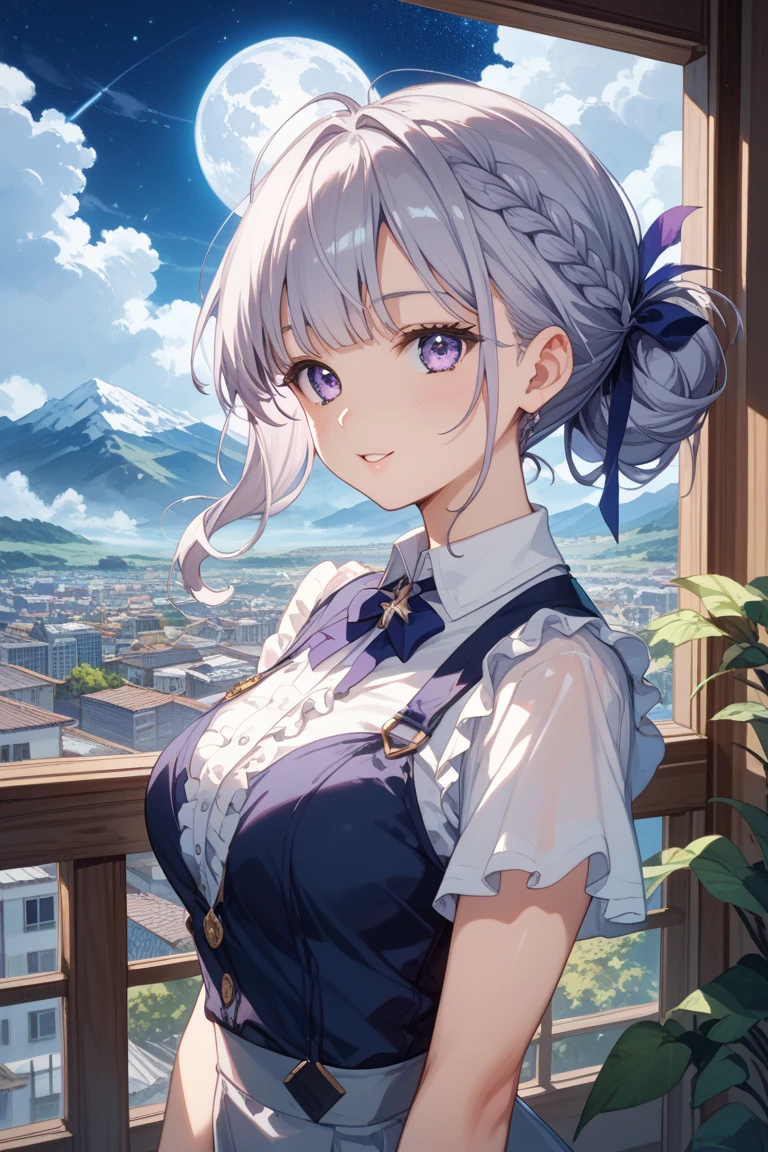 1 girl in, purple color  hair、Purplish pink eyes that dreamers desire, (Blonde hair) , small stature, Colossal tits, Lori, (masutepiece:1.2, Best Quality), (finely detailed beautiful eye: 1.2), (beautifull detailed face), (Best Illumination, extremely delicate and beautiful), ((Cinematic Light)), Dramatic light, (Pale white background:1.5), Short bob hair（1:3）、Ultra Contrast、Braid a little around the ears, White long dress、only has 5 fingers、Her  is visible through the white 、Wet pants、You can see inside your 、full of sweat、mocking look、、nffsw,Arms crossed、grab the arm、Shoot from below,Best Quality、Large breasts、muscular 、Pubic hair,high-level image quality、hightquality、8K,perfect hand、5 fingers、finger pin、Perfect Finger、T back、、noise cut、bullet hand、Her hair color should have been a brighter purple.The skirt part is also carefully expressed..、Purple skirt、the skirt is floating in the wind、Dark purple 、Pubic hair majority,(with sparkling eyes and a contagious smile),open mouth,from below:1.2, highest quality, high resolution,Real World, Natural light,perfect Natural light, Looking at Viewer,
