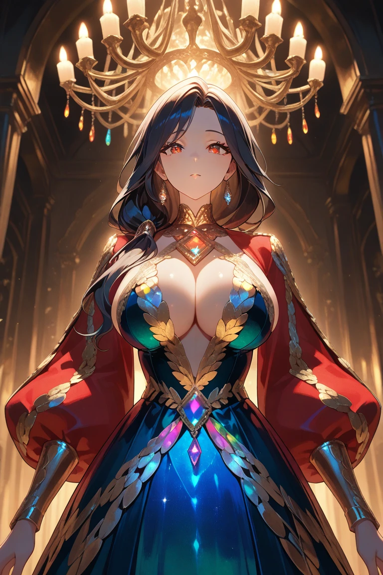 ((moe anime artstyle)),((Masterpiece)),(Best Quality),((Super Detail)),((Very Delicate and Beautiful)),((Solo)),full body,((full body portrait)),(((1 bling-bling Queen in beautiful embroidery and jeweled gorgeous rococo ballgown with voluminous full length crinoline hoop skirt))),(((((absurdly gigantic tits))))),(((deep cleavage))),Skindentation,(detailed face and eyes),jewel-like eyes,((crinoline,long train,beautiful embroidery and lace)),super detailed voluminous gorgeous rococo ballgown with voluminous full length crinoline hoop skirt,((bling-bling voluminous gorgeous rococo princess ballgown with beautiful embroidery and jeweled)),((Very Long Straight Hair,large amount of straight hair, absurdly long Straight hair)),extremely gorgeousfull hair ornament,((extremely gorgeous big tiara)),luxurious jewelry,((beautiful embroidery and jeweled gorgeous rococo ballgown with voluminous full length crinoline hoop skirt)),full body,(fantasy castle,throne room)