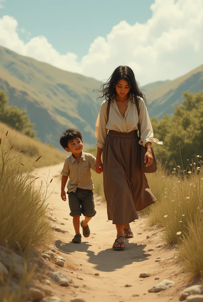 Family visiting their maternal village.