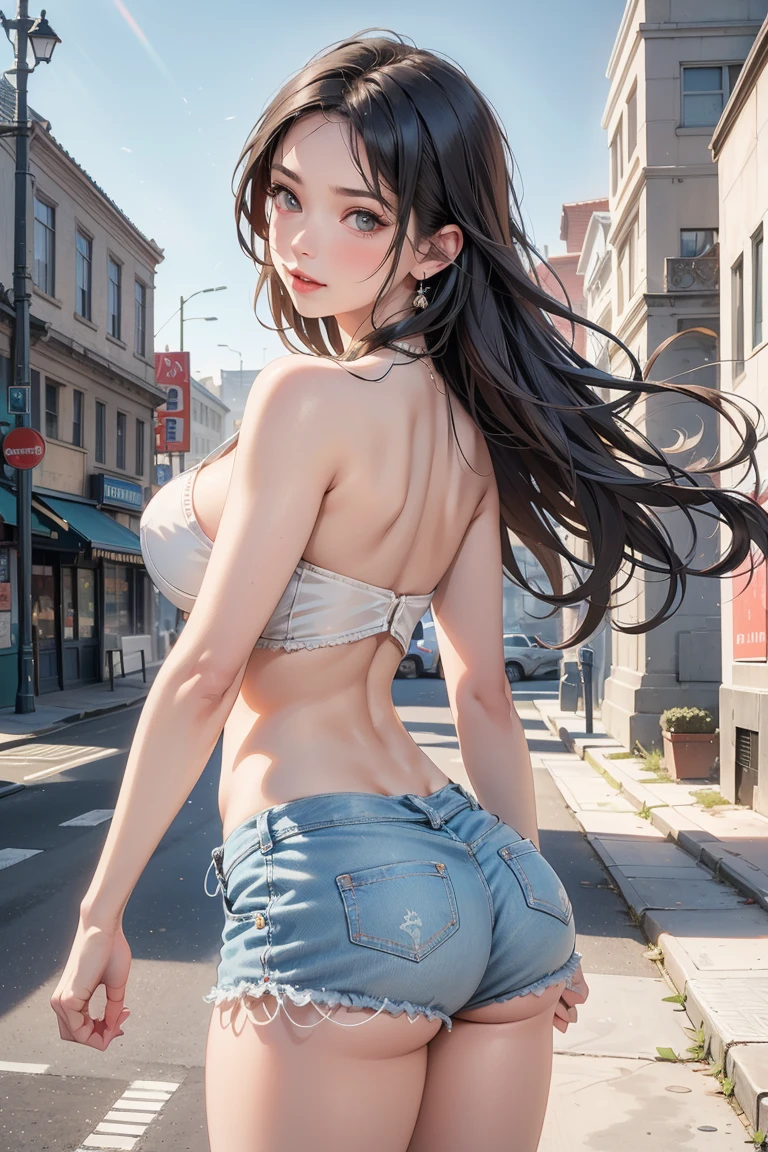 (masterpiece:1.5),(best quality:1.5),(high resolution:1.5),(8k:1,5),(perfect face:1.5),(beautiful detailed eyes:1.5),(Cowboy Shot:1.5) ,(extremely detailed face:1.5),(perfect lighting:1.5),(extremely detailed CG:1.5), (perfect hands:1.5),(perfect anatomy:1.5),,(perfect body:1.5),(perfect hands:1.5),(perfect fingers:1.5),(full body:1.3),,(1woman:1.3),(megami magazine:1.3),pale skin,(fighter:1.5),Naegleria nebilosus, (Brown eyes:1.5), (dark red long hair:1.5),(large breasts:1.4),(large ass:1.5),,(very shorts blue denim pants zipper:1.5),(very short denim pants zipper fully open and her panties are visible:1.5),,(looking at viewer:1.3),(Turn your body to the front:1.3),nsfw,(bikini erect nipples:1.2),(sweat:1.2),(white bikini see through:1.3),(cameltoe:1.3),(sexy look:1.5),(sea:1.5),(white very Micro bikini:1.5),(wet:1.3),(clothed:1,5),(girl trembling with sexual climax:1.3)