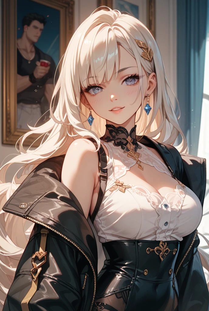 a girl，Random hairstyle，Hair color random，baroque fashion clothing，model，Sexy，((dynamic poses))，Cool background