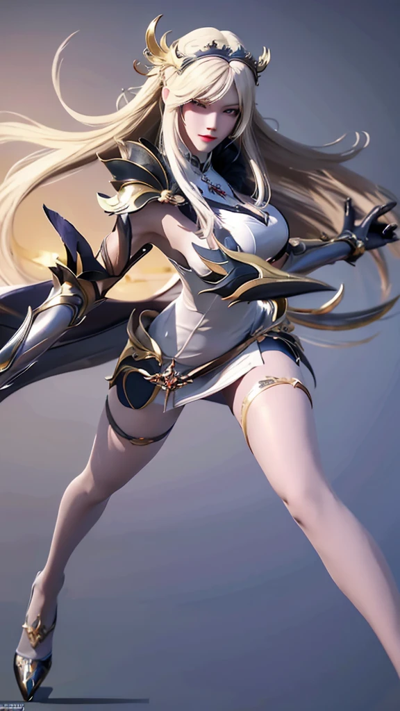 Design a layout showcase Gaming character, ((1girl)), assasin:1.4, Golden+Purple clothes, (big_boobs, big_ass), Black_Desert_style, stylish and unique, ((showcase weapon:1.4)), magic staff, (masterpiece:1.2), (best quality), 4k, ultra-detailed, (Step by step design, layout art:1.5), (luminous lighting, atmospheric lighting), Final Fantasy style, magican, ((glove full hands)), fran, viera, (((revealing clothes:1.3))), vambraces, armored legwear, (((full_body_shot:1.4))), Niji, back_view, T_pose, levitating, hovering