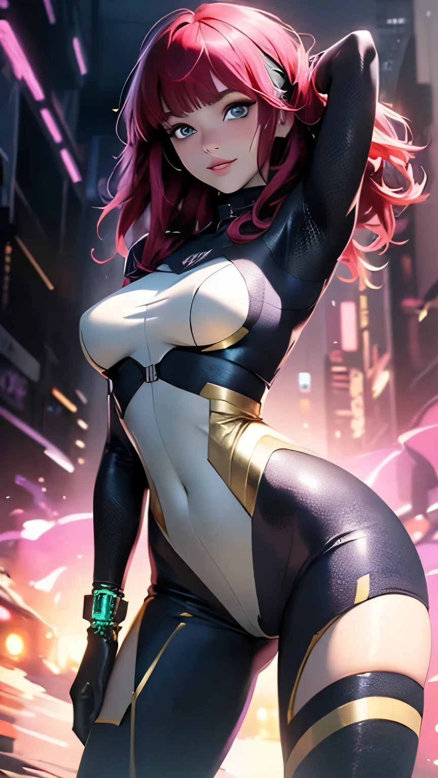 Hyper realistic super detailed sexy Mitsuri Kanroji, NSFW, Very detailed, expressions faciales sexy, seductive facial expressionace detail: 1.4): 0.4], 16K resolution, 4k resolution, dinamic lighting, High definition resolution, (sexy pose, Position attrayante), (hyper realistic: 1.4),  , (sun light: 1), (pleine hauteur: 1.8),(contrasting background: 1.5), (??????? of the hyperrealistic arm), (Hyperrealistic ??????? of the legs), (peau propre), (lighting cinematic: 1.7), (intime), (Technologie NVIDIA RTX Ray Tracing), (Ventre plat parfait), (image couleur),Create a 4K resolution, ultra-realistic, and extremely detailed artwork featuring a Mitsuri Kanroji in a corporate office setting with a provocative style. Mitsuri Kanroji  the central character in the artwork. She stands in front of a big glass window of a modern office offering a cityscape view.

 ((Mitsuri Kanroji (from "demon slayer"))), a girl with long green-pink gradient hair and green eyes, green hair, gradient hair, multicolored hair, long hair, braided hair, She has a commanding presence. She has a provocative yet professional silhouette,  emphasizes her figure. Her makeup  bold, with striking red lips and a gaze that demands attention.

She  dressed provocatively,  a bold fashion statement. yellow leotard, orange leotard, thigh gap, bare shoulders, a touch of glamour to her overall appearance. shy and slight smile, thigh gap